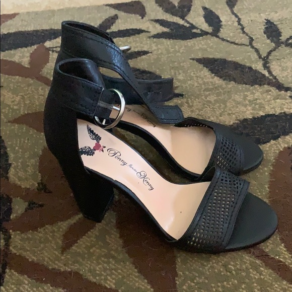 Black Strappy Heels - Picture 2 of 8